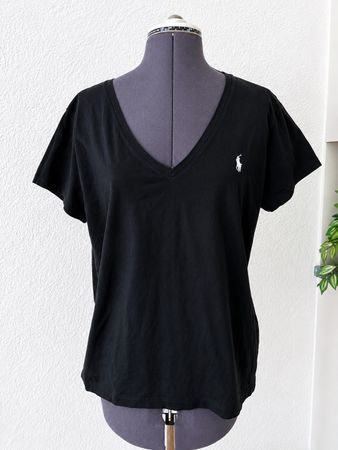 🖤 Polo Ralph Lauren T-Shirt XL Schwarz V-Ausschnitt