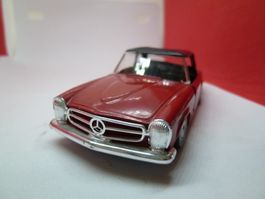 Mercedes 230 SL - rot - 1:37 von Mini Mod - uralt -  Rarität