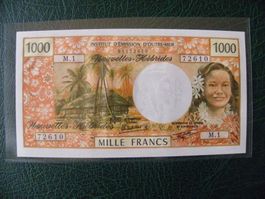1000 Francs, Nouvelles-Hébrides, Banknote, Selten, Wie Neu