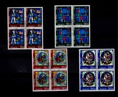 1 Satz Viererblöcke  Schweiz mit Erstagsstempel 1970