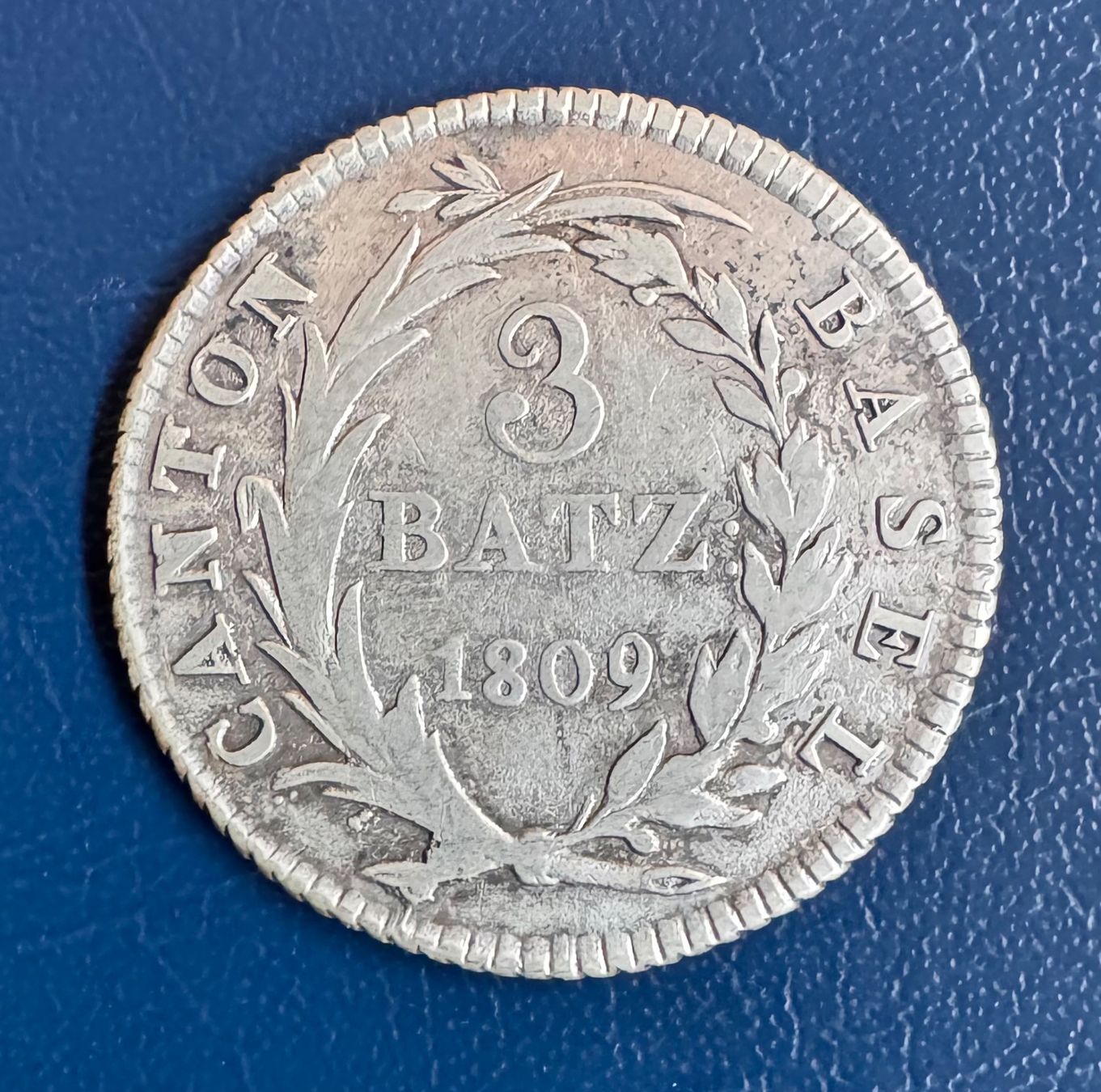 Tutti le monete: Kantonsmünze Basel, 3 Batzen 1809 s.s. – Usato da Ebikon venduto da Dmasterx