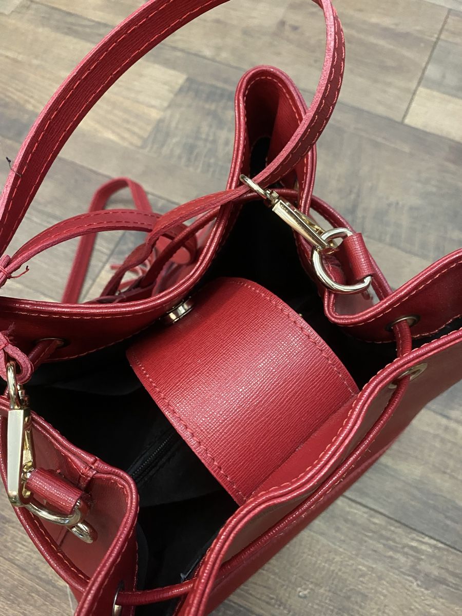 Borse da donna: Ledertasche Beutel dunkelrot neuw.  – Nuovo (secondo la descrizione) da Büron venduto da Coerner 4
