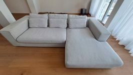 Ecksofa hellgrau Stoff Brindisi Xora