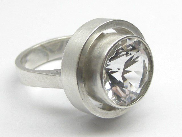 Anelli: Vintage Silber Ring 925 / Bergkristall / Gr. 54 – Usato da Ermatingen venduto da Decovin