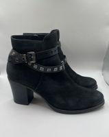 Tamaris Damen Stiefeletten Leder Schwarz Gr. 38 Nieten