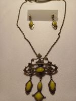 Parure Bijoux Vintage - Collier-broche et boucles d'oreilles