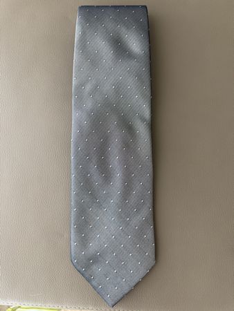 Cravatta Les Copains fantasia pois grigio 100% seta 