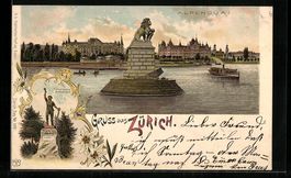 Litho Zürich, Alpenquai, Turnerstatue a