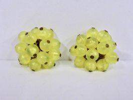 Vintage Ohrclips Clips Ohrschmuck Neongelb 60er 70er 80er