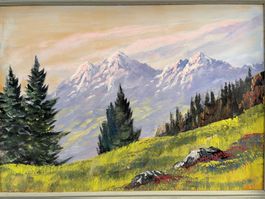 81 cm breitx61 cm hoch/Gemälde wunderschöne Berglandschaft