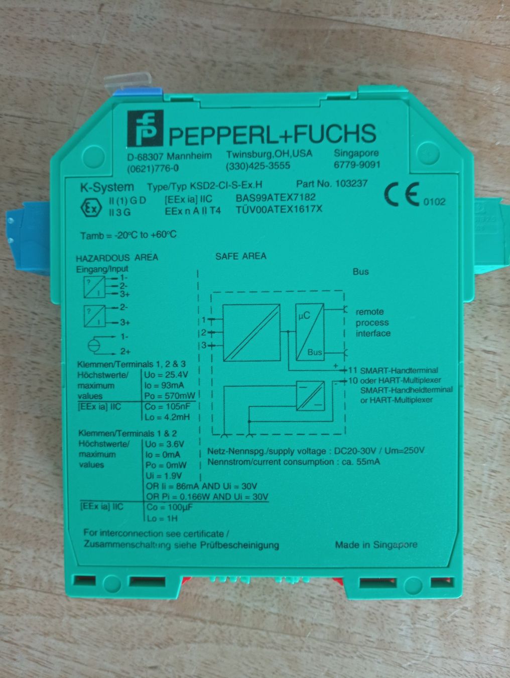 Componenti elettronici: PEPPERL+FUCHS Transmitterspeisegerät  KSD2-CI-S-Ex.H 103237 – Usato da Ufhusen venduto da HKSC 1