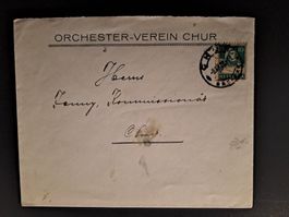 Ganzsache, Umschlag Orchesterverein Chur