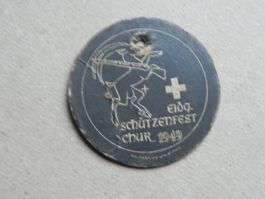 Kartonmuche 97 Punkte Eidgenössisches Schützenfest Chur 1949