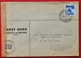 FIRMA BOPP MARKE STEMPEL 207 NEUHAUSEN RHEINFALL ZENSUR 1945