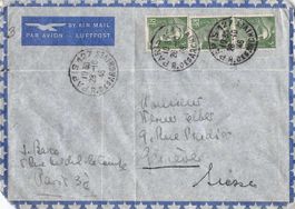 FLUGPOST Paris-Geneve 1946  mit 3x Marianne, ab 1.--