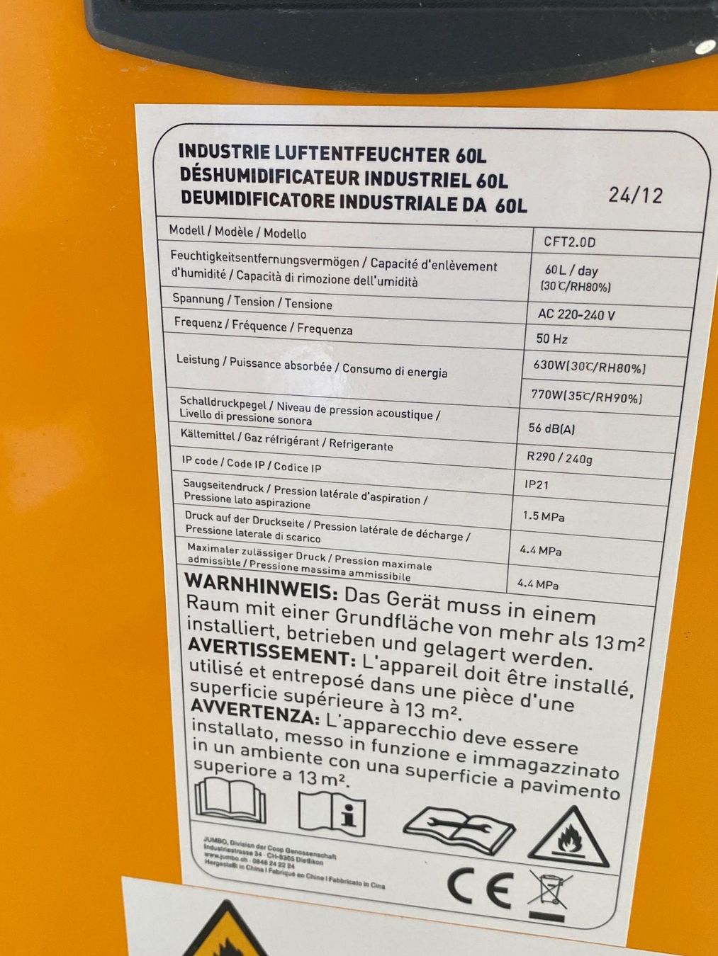 Deumidificatori: Bautrockner 60L – Usato da Hinwil venduto da hasuka 2