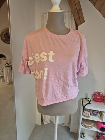 T-Shirt C&A rosa mit Aufdruck Baumwolle Grösse M 