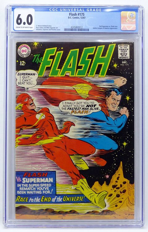 FLASH 175 CGC KEY SUPERMAN VS FLASH RACE ICONIC COVER 1967 (Neu (gemäss ...