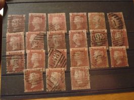 Grossbritannien Marke 1 Penny 1855, MI 16, 21 versch. Platte