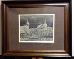 Luzerner Altstadt Kanone von Thyl Eisenmann, Kupferrad.