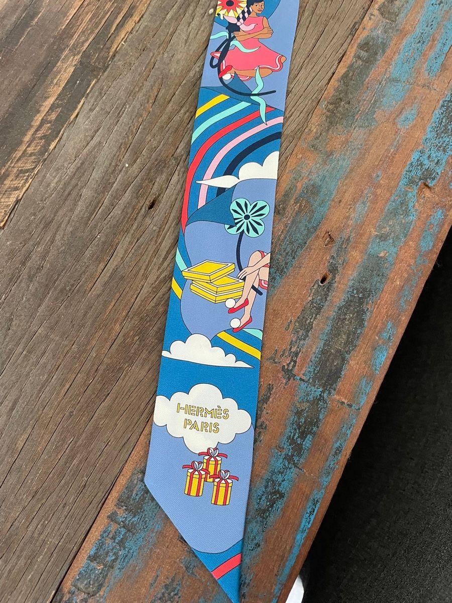 Hermès Foulard & Sciarpe: Hermès Twilly Carres volants blau – Usato da Sissach venduto da Monkbay 1