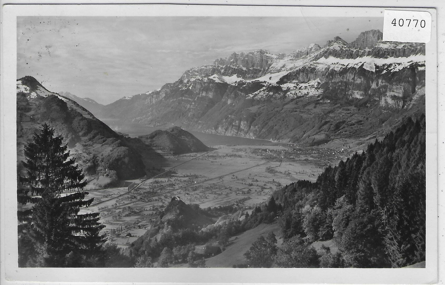 Cartoline postali: Wallensee mit den Churfirsten – Usato da Ettingen venduto da Kartenplanet