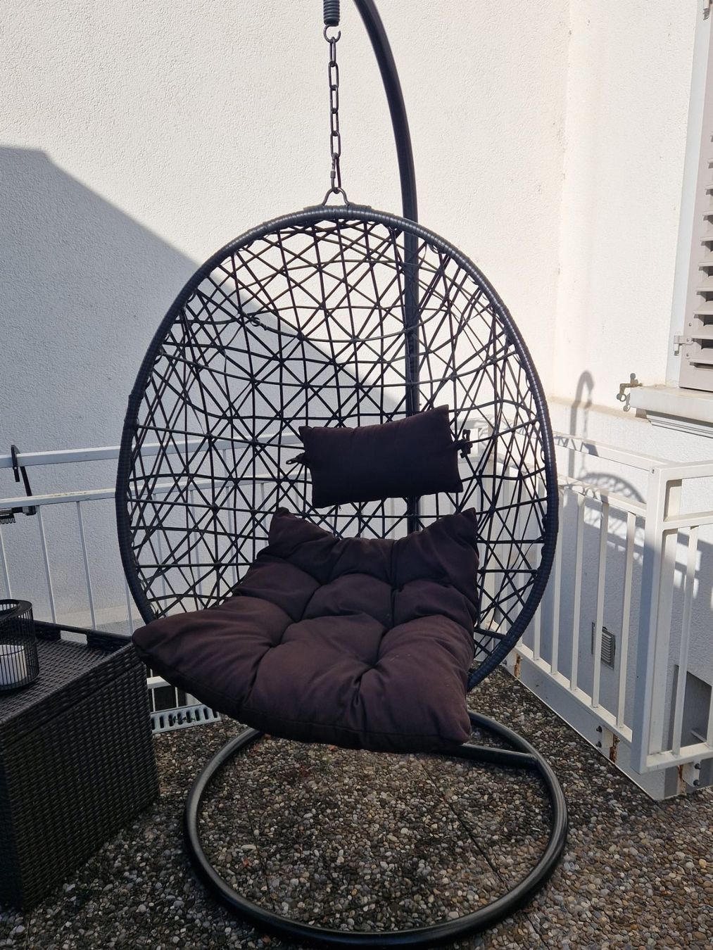 Gartenhängesitze: Polyrattan Hängesessel schwarz – Gebraucht aus Luterbach von PANIMA1