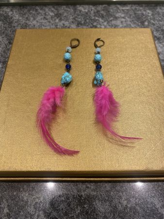 Isabel Marant feather drop earrings 