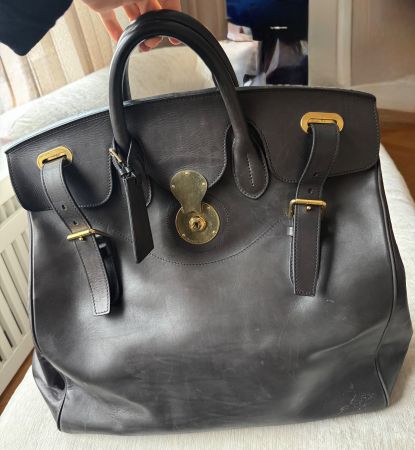 Ralph Lauren grosse Leder Reisetasche dunkelbraun Unikat