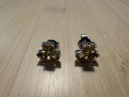 Ohrstecker aus Silber mit 3 Herzen aus Citrin