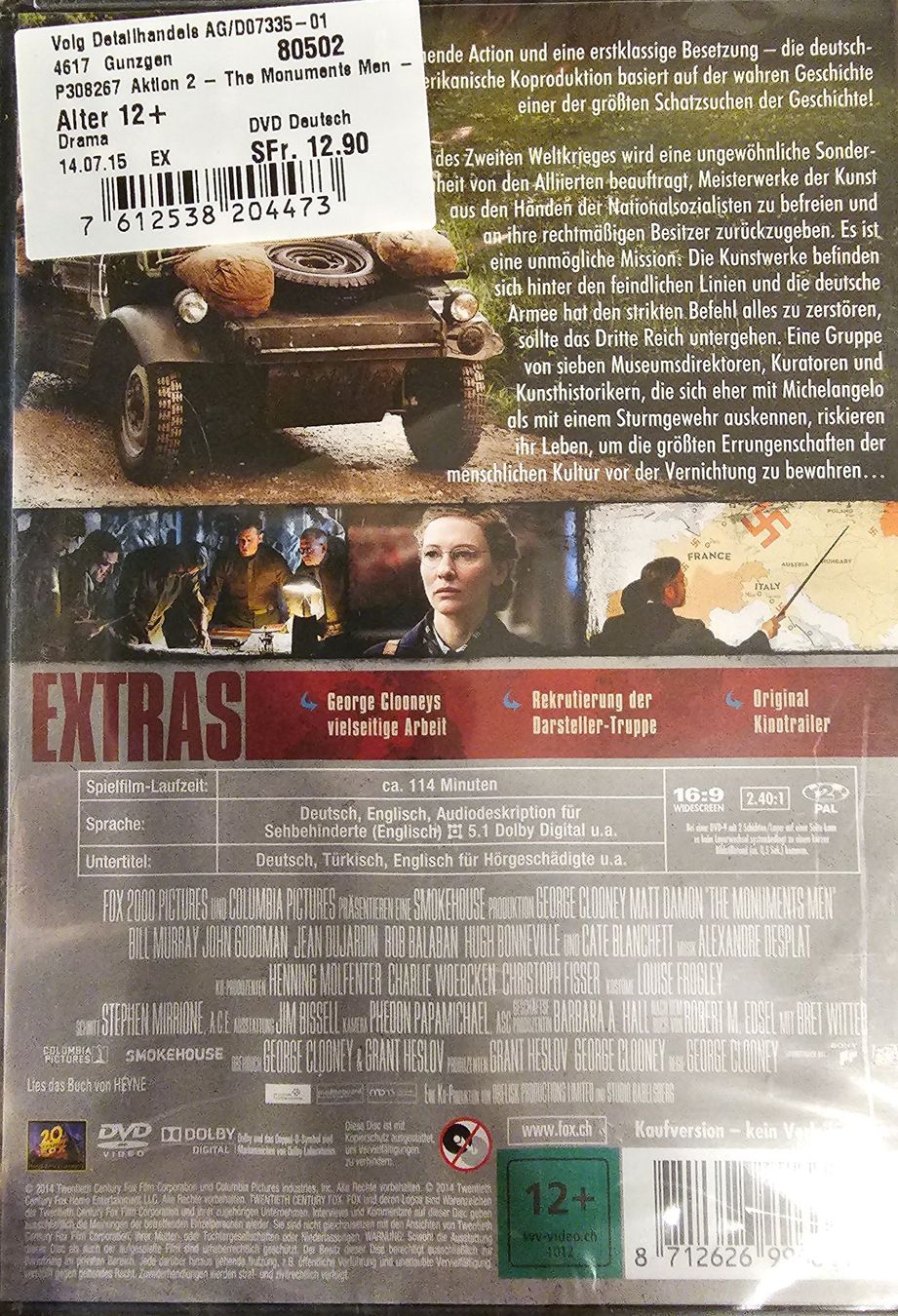 Tutti i DVDs: Monuments Men - Ungewöhnliche Helden – Nuovo e nell'imballaggio originale da Wahlen b. Laufen venduto da Cg10 1