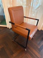 Sessel echtes Leder (mit Rollen)