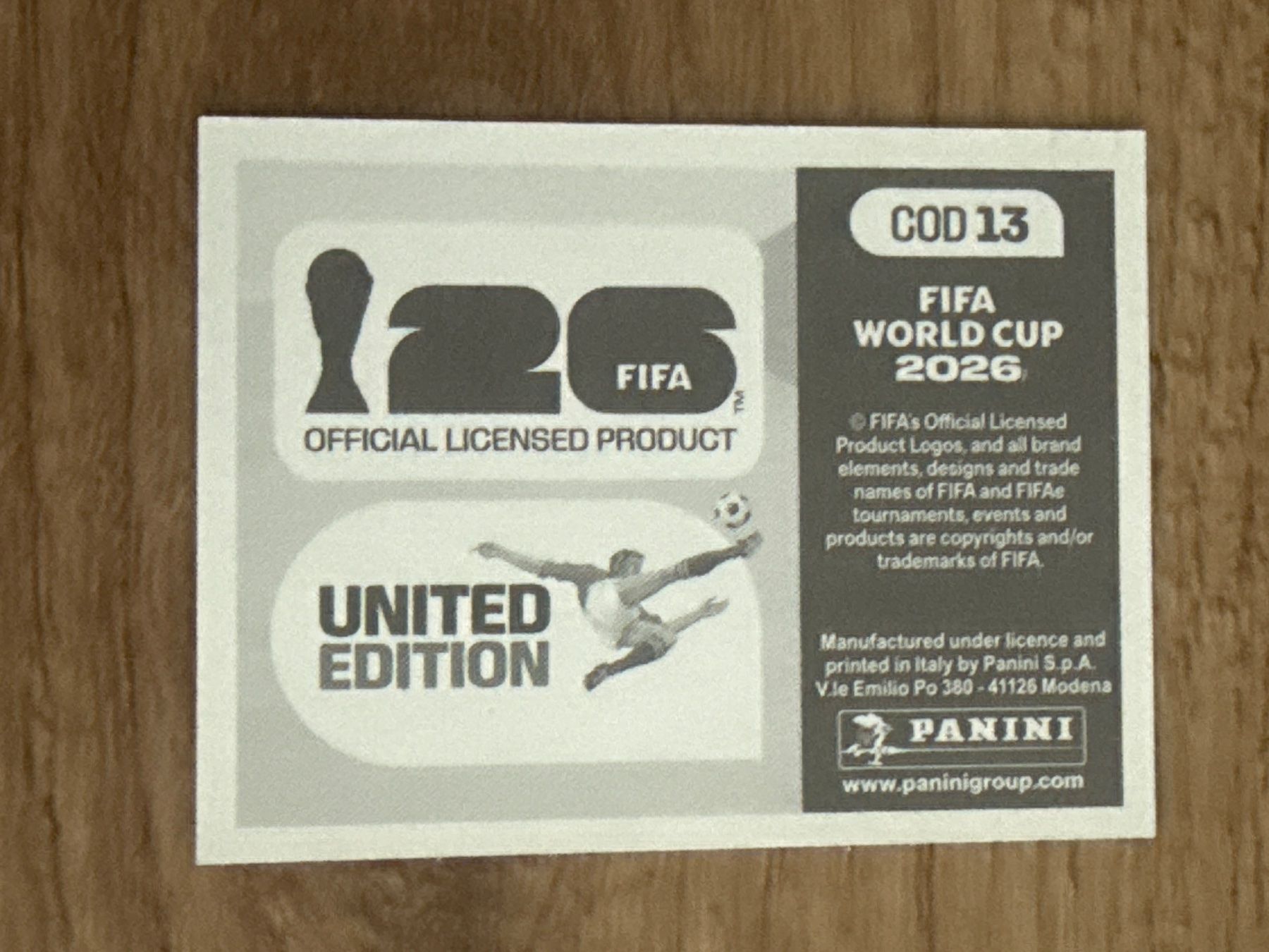 Panini Sammelbilder & Trading cards: Panini FIFA World Cup 2026 Sticker COD 13 – Gebraucht aus Glattbrugg von Schweigmatt 1