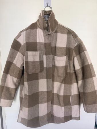 H&M Hemdjacke kariert braun beige Grösse S