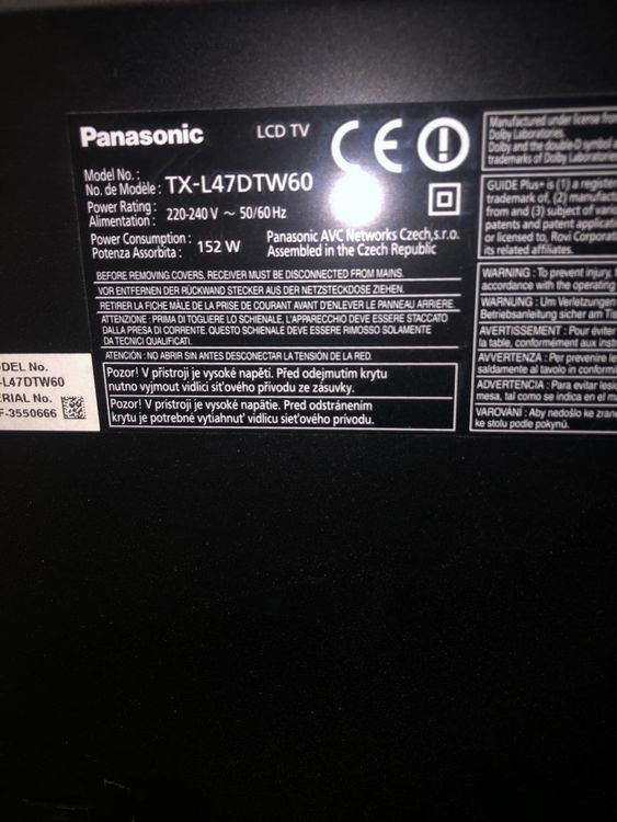 Télécommande Neuve Pour Téléviseurs Panasonic TX-L47ETW60E / TXL47FT60 / TX-L47FT60 - Réf. AKB73715601