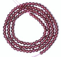 1 Strang echte natürliche Granat Perlen 3 mm