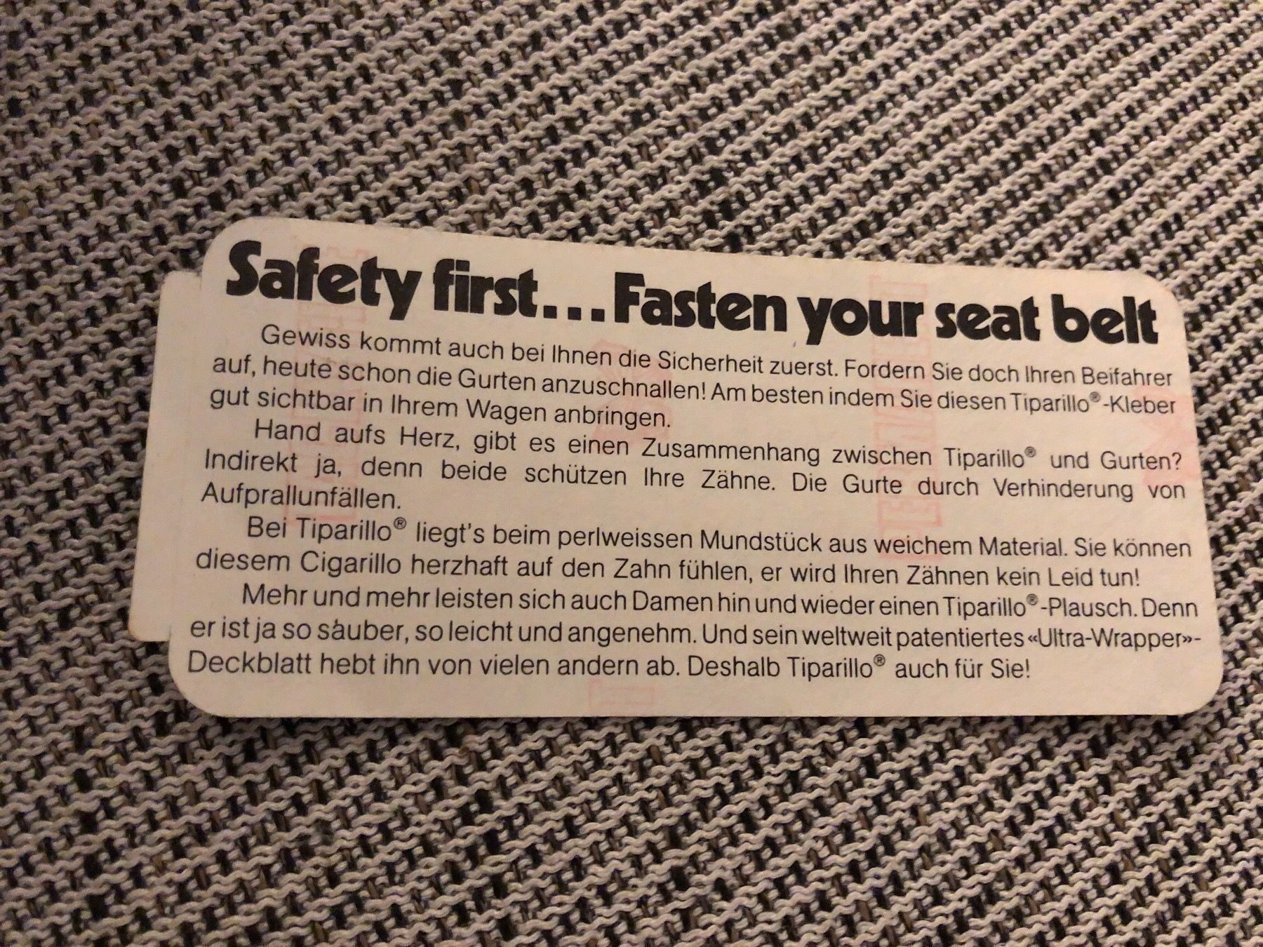 Sticker: Tiparillo Safety first Abziehbild – Usato da Winterthur venduto da cheerio97 2
