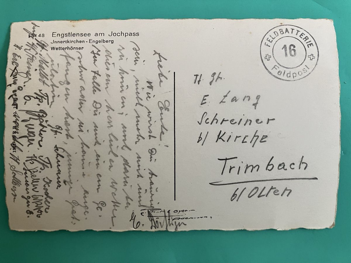 Cartoline postali: Ansichtskarte Engstlensee Jochpass gelaufen Feldpost – Usato da Bauma venduto da Baumer71 1