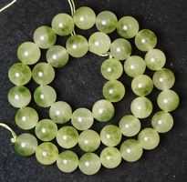 1 Strang echte natürliche Myanmar Jade Perlen 10 mm