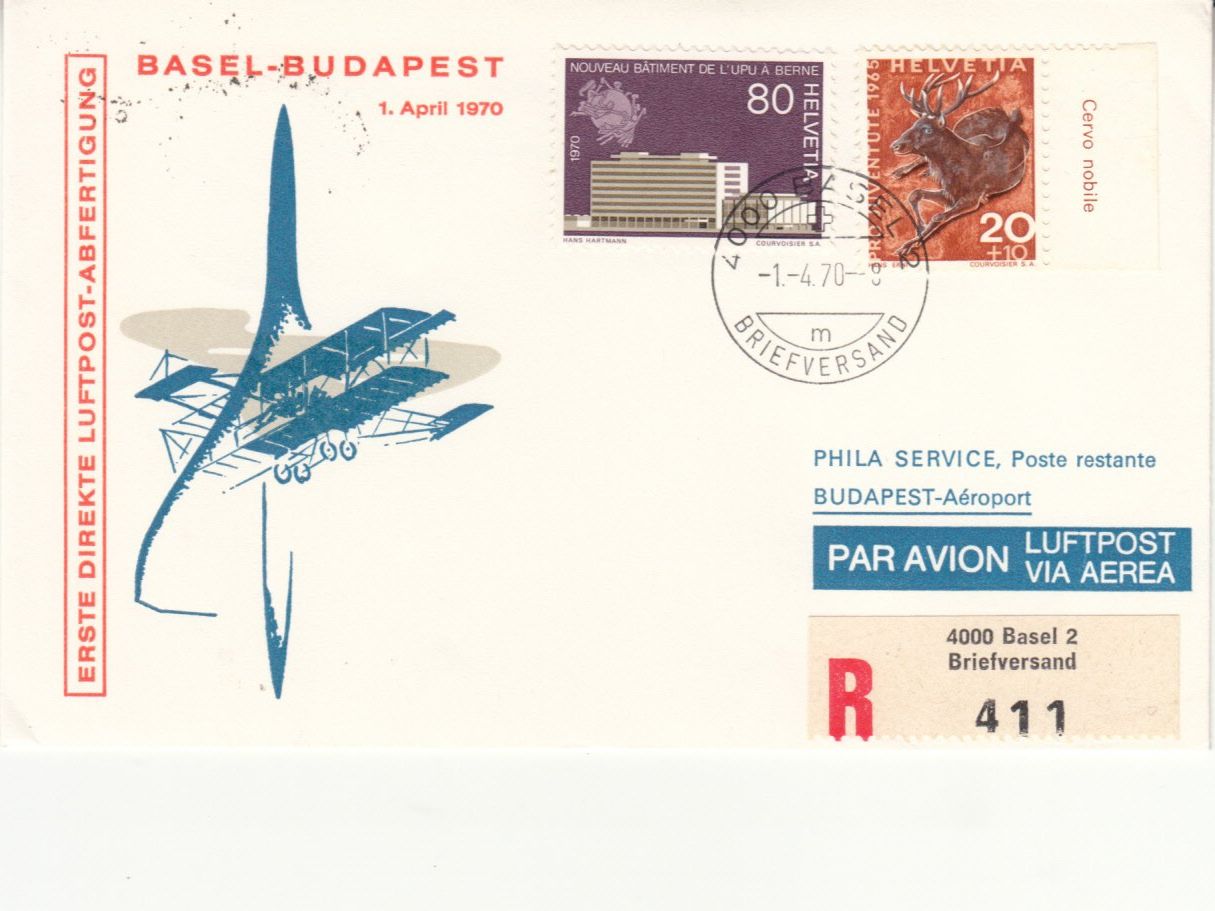 Alle Briefmarken: SLH RF 70.6c  Basel-Budapest – Gebraucht aus Bürglen TG von StampGraf