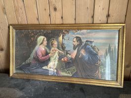 Heilige Familie Druck 1959 gerahmt