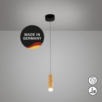 LED Pendelleuchte, Holz, Braun, 13 cm Ø