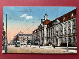 Ansichtskarte Karlsruhe Postamt 1921 gelaufen guter Zustand