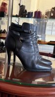 Hermès Stiefelletten Gr. 37 Schwarz Leder Top Herbstschuh