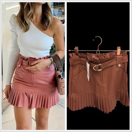 Zara Lederrock Faltenrock Gr. S Top Zustand!