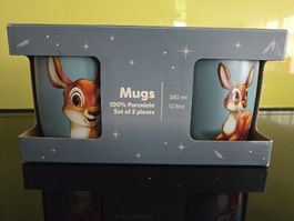 2 Schöne Reh / Bambi Tassen im Set, Neuwertig.