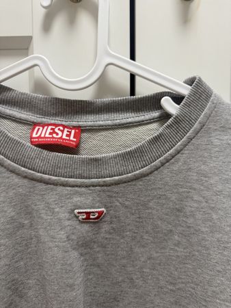 Sweatshirt Diesel grau Rundhals Logo Stickerei gebraucht