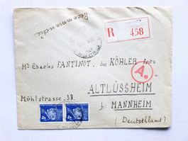 FRANKREICH - R-Brief 1943, NANCY > DEUTSCHES REICH - ZENSUR
