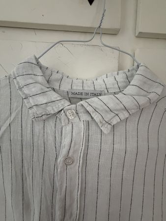 Camicia uomo a righe 100% lino Made in Italy taglia 46 L