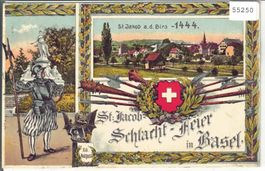 St. Jakob Schlacht-Feier in Basel 26. Aug. 1909 - Litho